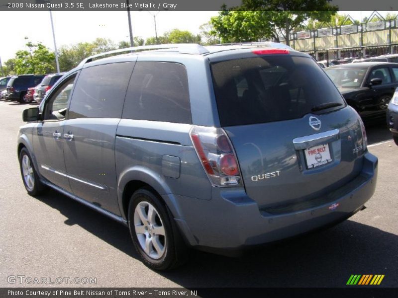 Lakeshore Blue Metallic / Gray 2008 Nissan Quest 3.5 SE