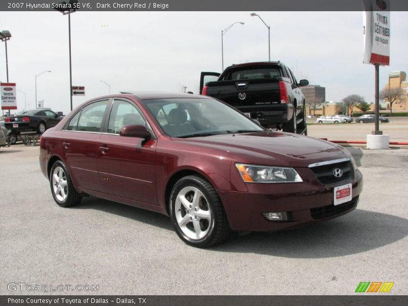 Dark Cherry Red / Beige 2007 Hyundai Sonata SE V6