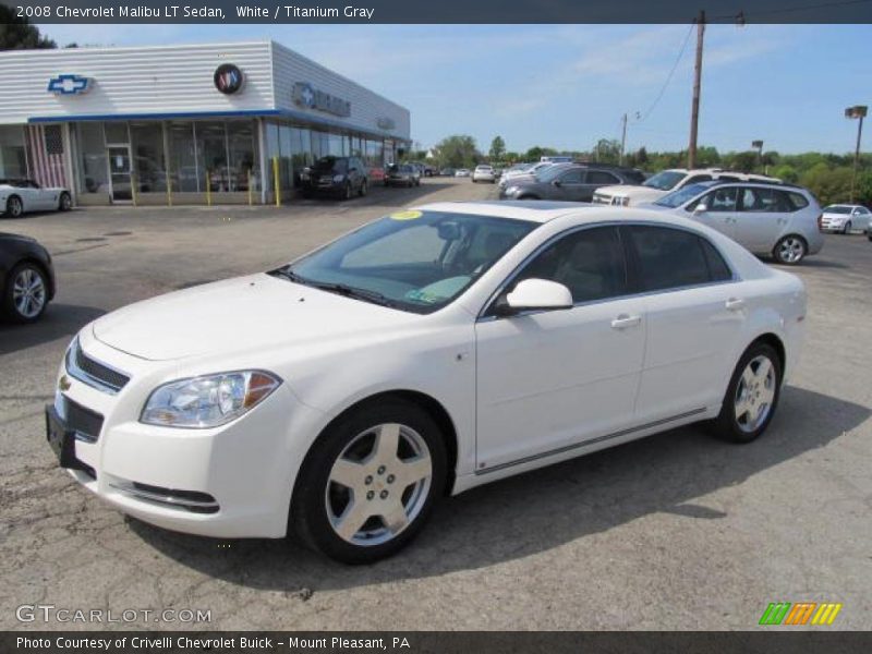 White / Titanium Gray 2008 Chevrolet Malibu LT Sedan