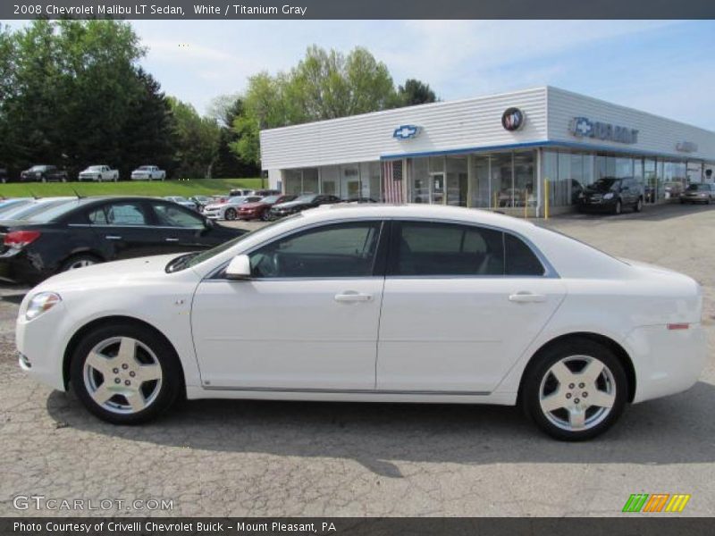 White / Titanium Gray 2008 Chevrolet Malibu LT Sedan