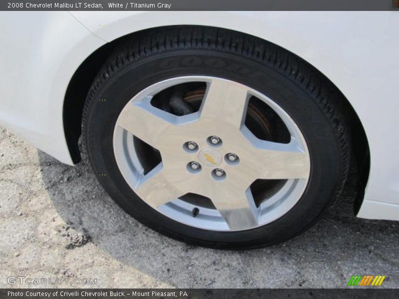 White / Titanium Gray 2008 Chevrolet Malibu LT Sedan