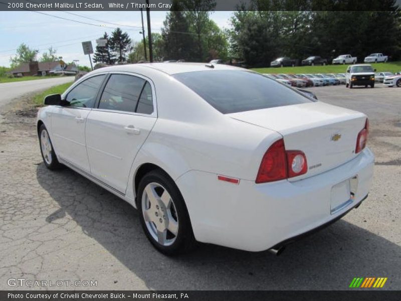 White / Titanium Gray 2008 Chevrolet Malibu LT Sedan