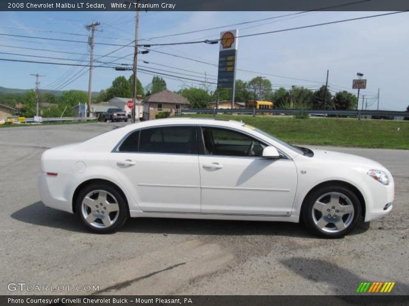 White / Titanium Gray 2008 Chevrolet Malibu LT Sedan