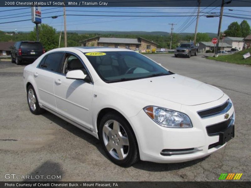 White / Titanium Gray 2008 Chevrolet Malibu LT Sedan