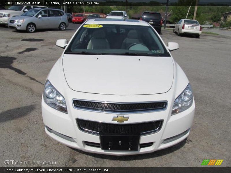 White / Titanium Gray 2008 Chevrolet Malibu LT Sedan