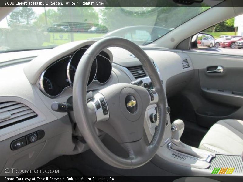 White / Titanium Gray 2008 Chevrolet Malibu LT Sedan