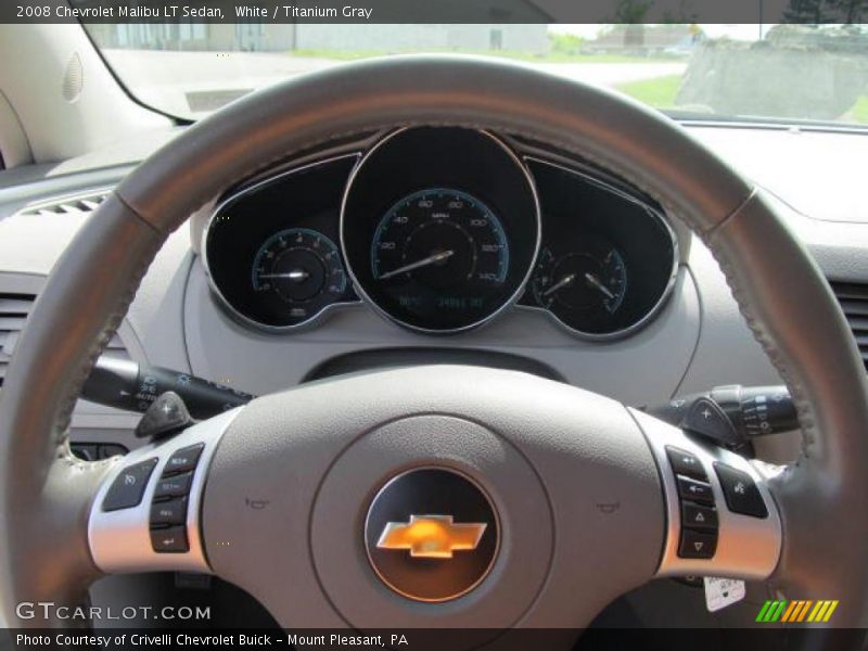 White / Titanium Gray 2008 Chevrolet Malibu LT Sedan