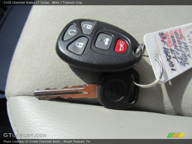 White / Titanium Gray 2008 Chevrolet Malibu LT Sedan