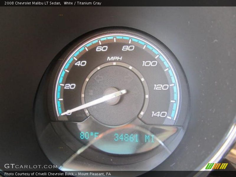 White / Titanium Gray 2008 Chevrolet Malibu LT Sedan
