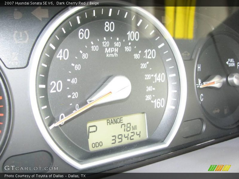 Dark Cherry Red / Beige 2007 Hyundai Sonata SE V6