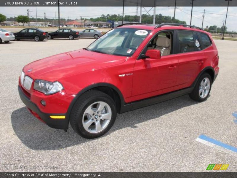 Crimson Red / Beige 2008 BMW X3 3.0si