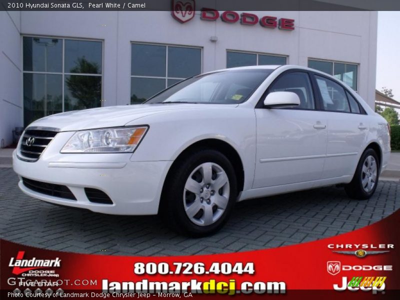 Pearl White / Camel 2010 Hyundai Sonata GLS