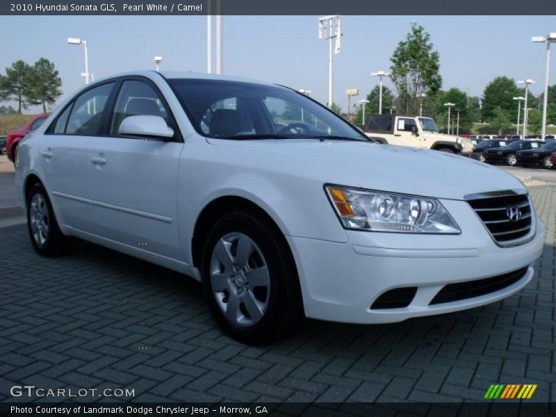 Pearl White / Camel 2010 Hyundai Sonata GLS