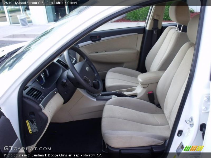 Pearl White / Camel 2010 Hyundai Sonata GLS