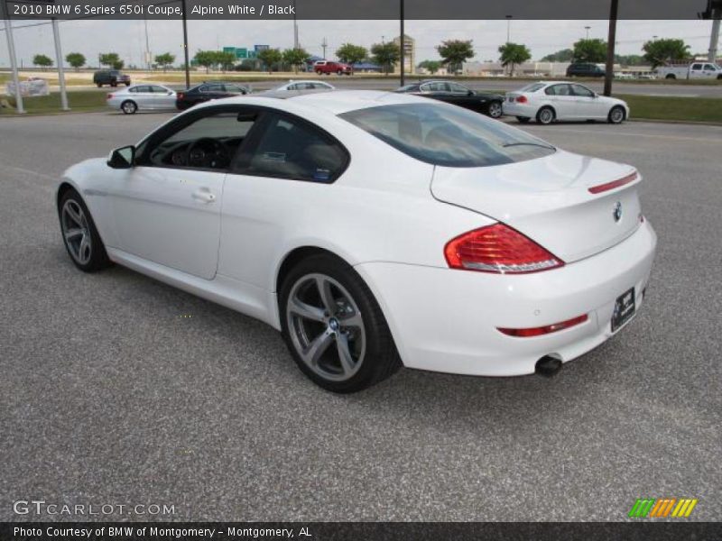 Alpine White / Black 2010 BMW 6 Series 650i Coupe