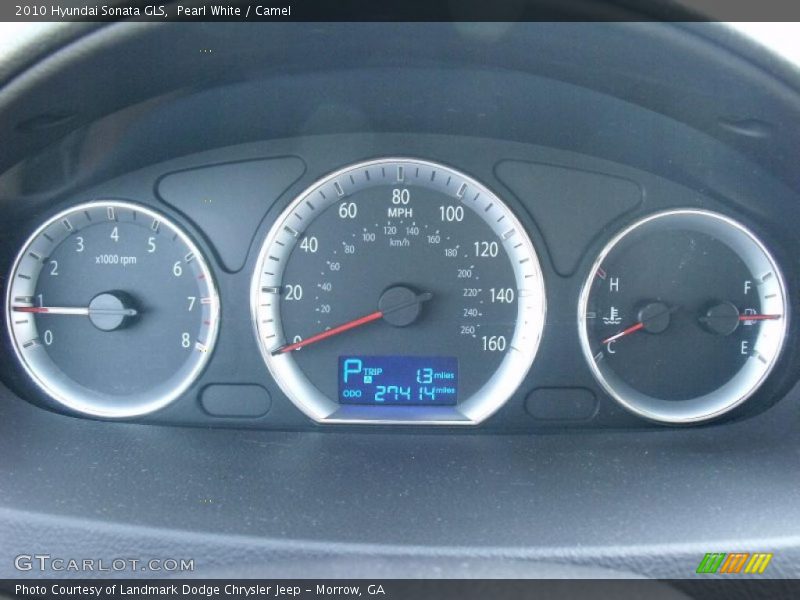 Pearl White / Camel 2010 Hyundai Sonata GLS