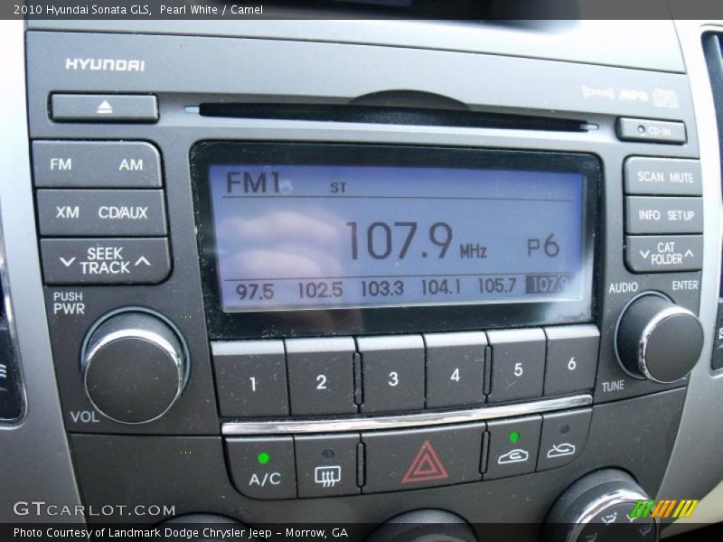 Pearl White / Camel 2010 Hyundai Sonata GLS