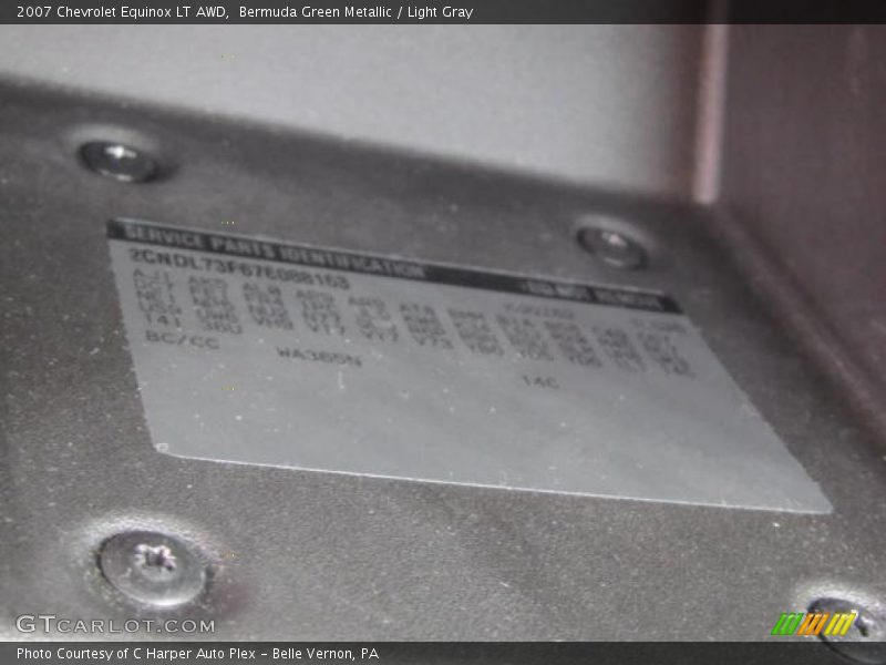 Bermuda Green Metallic / Light Gray 2007 Chevrolet Equinox LT AWD
