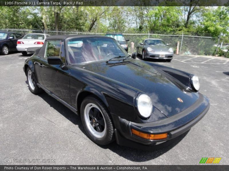 Black / Red 1986 Porsche 911 Carrera Targa