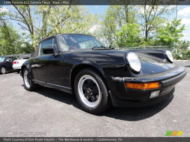 Black / Red 1986 Porsche 911 Carrera Targa