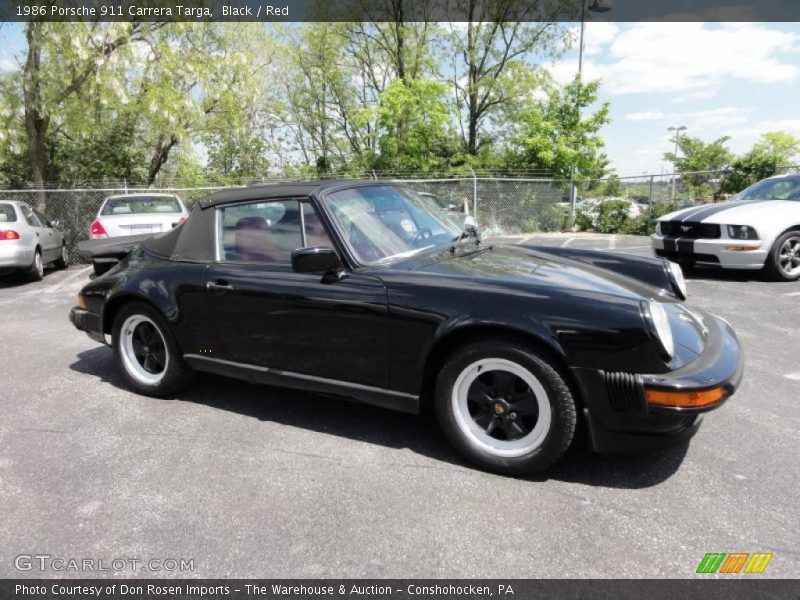 Black / Red 1986 Porsche 911 Carrera Targa