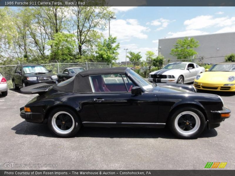 Black / Red 1986 Porsche 911 Carrera Targa