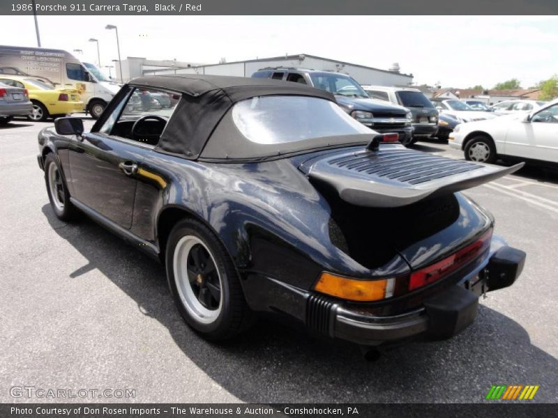 Black / Red 1986 Porsche 911 Carrera Targa
