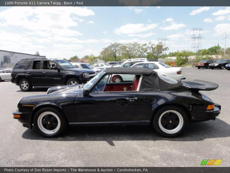 Black / Red 1986 Porsche 911 Carrera Targa