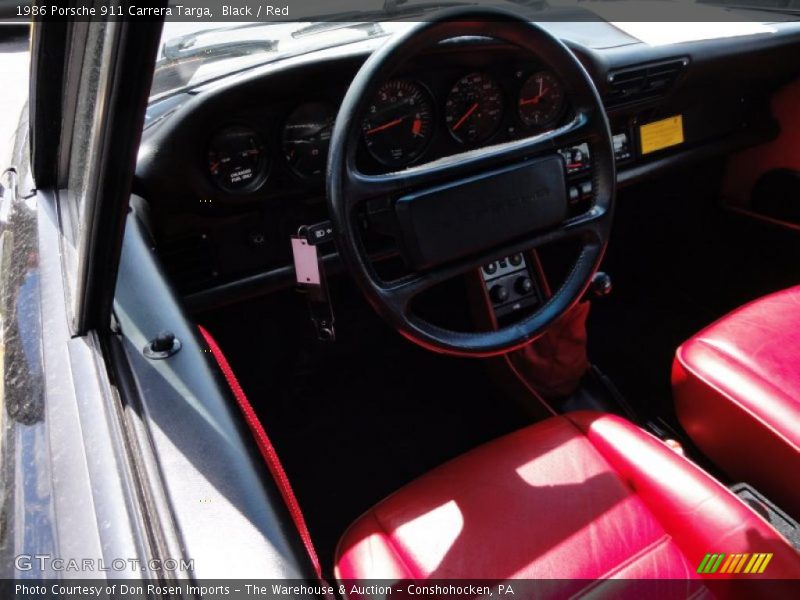 Black / Red 1986 Porsche 911 Carrera Targa