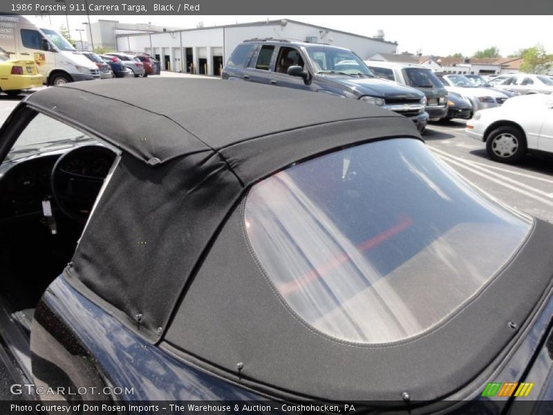 Black / Red 1986 Porsche 911 Carrera Targa