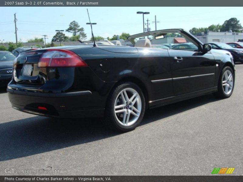 Black / Parchment 2007 Saab 9-3 2.0T Convertible