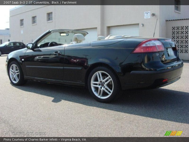 Black / Parchment 2007 Saab 9-3 2.0T Convertible