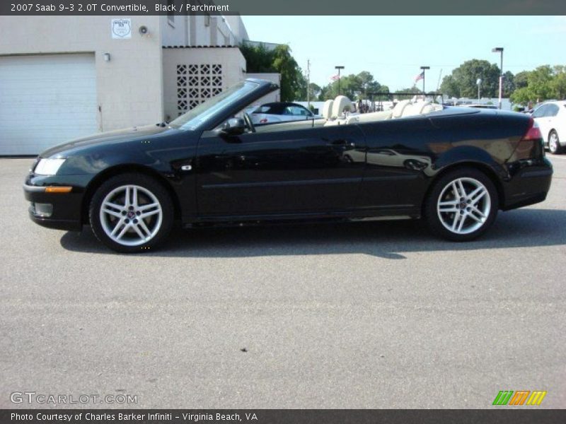 Black / Parchment 2007 Saab 9-3 2.0T Convertible