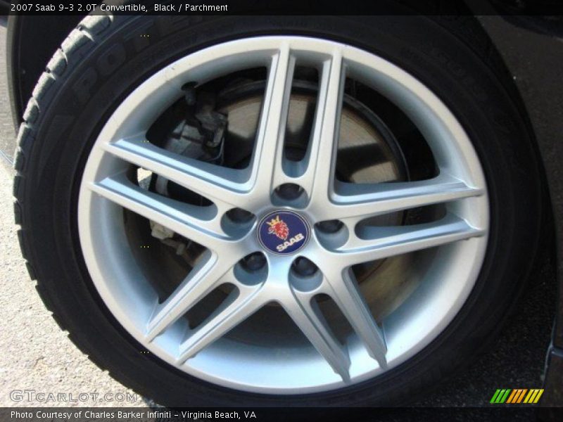 Black / Parchment 2007 Saab 9-3 2.0T Convertible