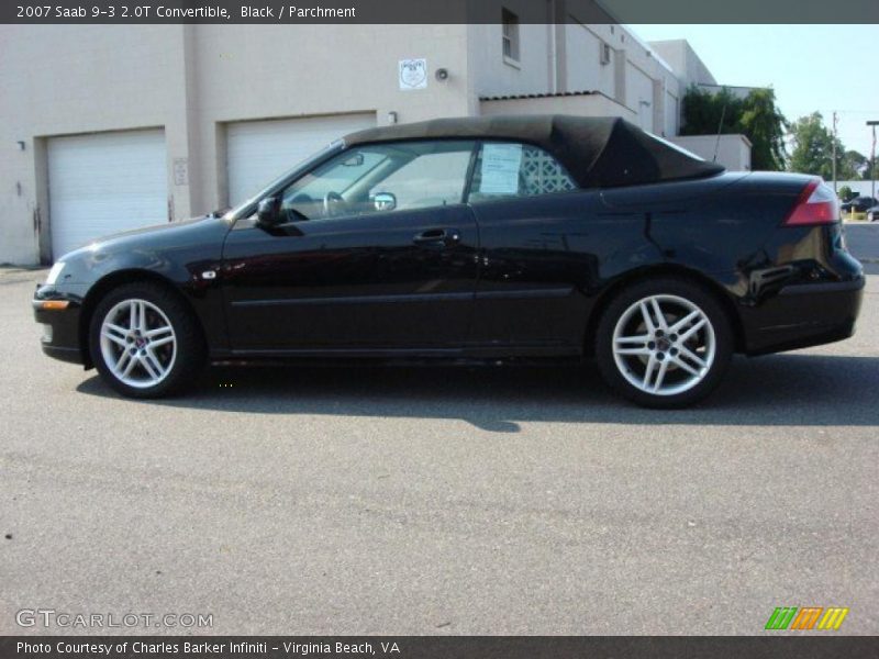 Black / Parchment 2007 Saab 9-3 2.0T Convertible
