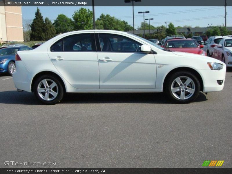 Wicked White / Beige 2008 Mitsubishi Lancer ES