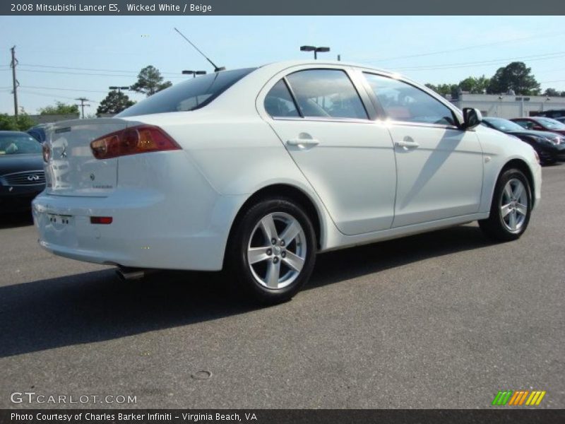 Wicked White / Beige 2008 Mitsubishi Lancer ES