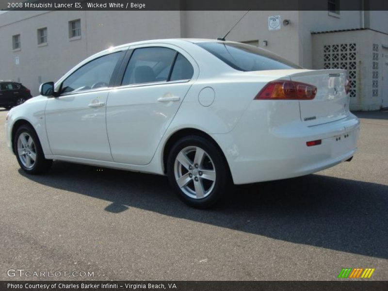 Wicked White / Beige 2008 Mitsubishi Lancer ES