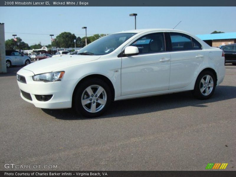 Wicked White / Beige 2008 Mitsubishi Lancer ES
