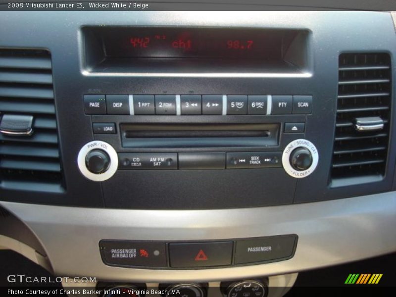 Wicked White / Beige 2008 Mitsubishi Lancer ES