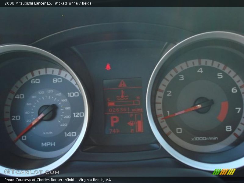Wicked White / Beige 2008 Mitsubishi Lancer ES