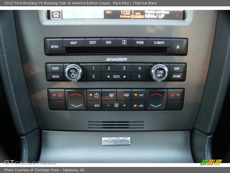 Controls of 2012 Mustang V6 Mustang Club of America Edition Coupe