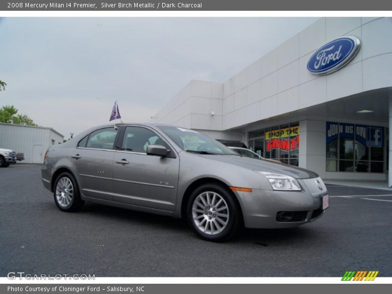 Silver Birch Metallic / Dark Charcoal 2008 Mercury Milan I4 Premier