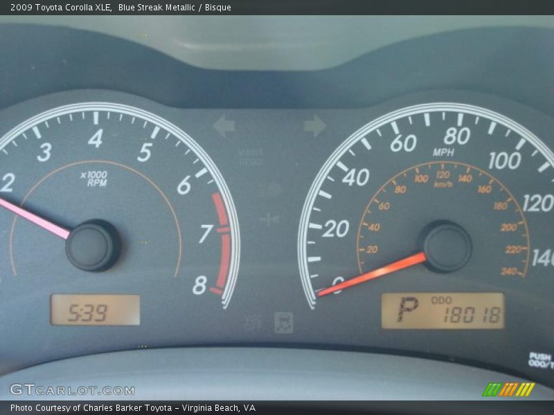 Blue Streak Metallic / Bisque 2009 Toyota Corolla XLE