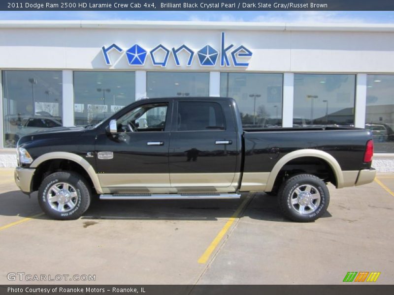 Brilliant Black Crystal Pearl / Dark Slate Gray/Russet Brown 2011 Dodge Ram 2500 HD Laramie Crew Cab 4x4