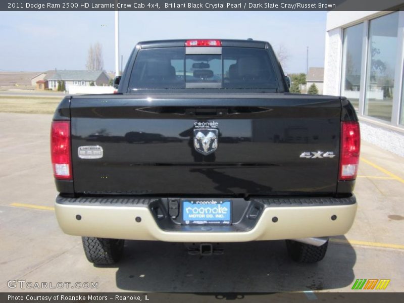 Brilliant Black Crystal Pearl / Dark Slate Gray/Russet Brown 2011 Dodge Ram 2500 HD Laramie Crew Cab 4x4