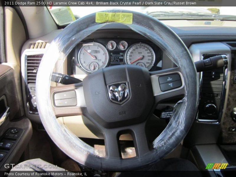 Brilliant Black Crystal Pearl / Dark Slate Gray/Russet Brown 2011 Dodge Ram 2500 HD Laramie Crew Cab 4x4