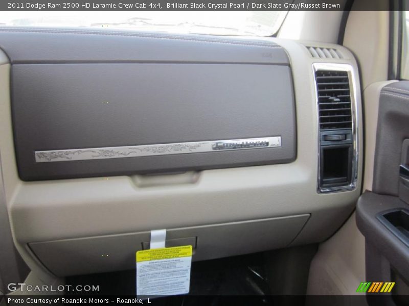 Brilliant Black Crystal Pearl / Dark Slate Gray/Russet Brown 2011 Dodge Ram 2500 HD Laramie Crew Cab 4x4