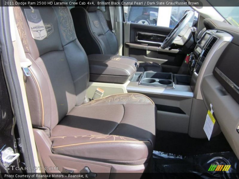 Brilliant Black Crystal Pearl / Dark Slate Gray/Russet Brown 2011 Dodge Ram 2500 HD Laramie Crew Cab 4x4