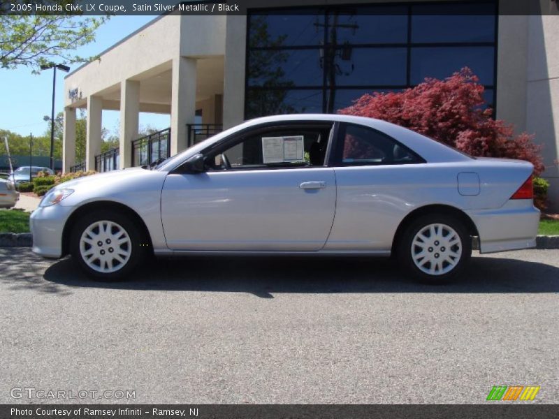 Satin Silver Metallic / Black 2005 Honda Civic LX Coupe